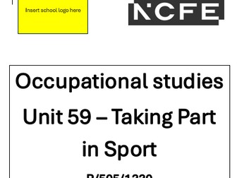 NCFE Occupational Studies Level 1 Unit 59 Taking part in sport