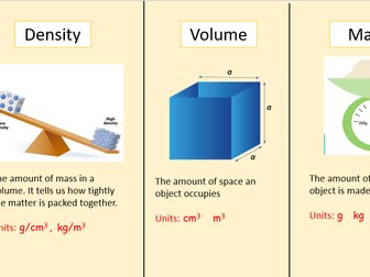 Density, Mass, Volume Lesson