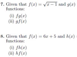 Composite functions worksheet no 2 (with solutions)