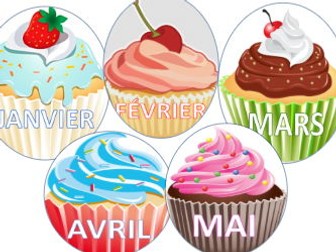 French Cupcake Birthday Display