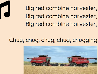 Big Red Combine Harvester ppt Powerpoint - EYFS and KS1