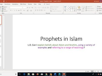 Prophets in Islam Adam and Ibrahim GCSE Spec A AQA