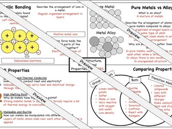 Metallic Bonding, Structure and Properties Worksheet
