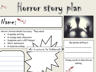KS1 & 2 Horror story planning template