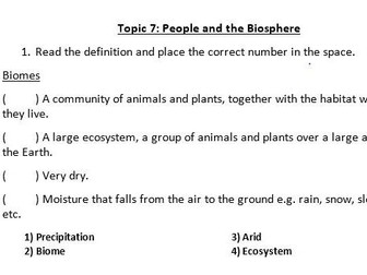 Edexcel Geography GCSE Revision Sheet Paper 3 - Topic 7