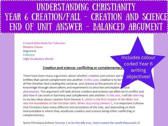 Year 6 Understanding Christianity Creation/Fall End of Unit Answer (Balanced Argument)