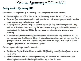 Revision Content - Weimar Germany GCSE