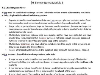 A level OCR Biology - Module 3 revision notes