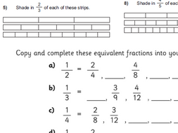 equivalent fractions worksheet teaching resources