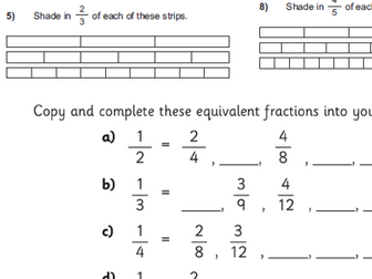 Equivalent fractions worksheet