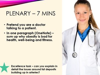 GCSE PE AQA Chapter 6 Health and fitness - lesson 3 on Obesity