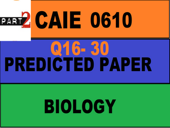 Final Revision for 0610 Biology MCQ Part 2 Predicted Paper Walkthrough
