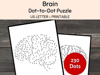 Brain Dot-to-Dot Puzzle, Human Anatomy Activity