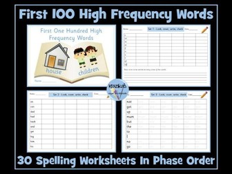 High Frequency Words: Spelling  Worksheets