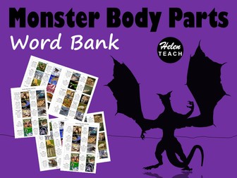 Monster Body Parts Word Bank