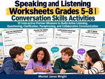 Speaking and Listening Worksheets KS2–KS3 | Oracy and Conversation Skills Activities