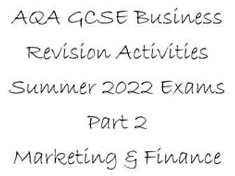 AQA GCSE Business Paper 2 Workbook Summer 2022 Exams