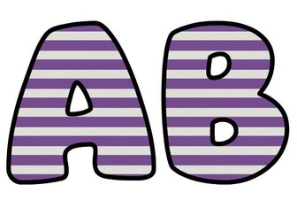 Purple White Lines Themed Lettering Set | Classroom Display | Upper & Lowercase, 0-9