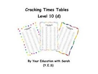 Cracking Times Tables - Level 10 (d)