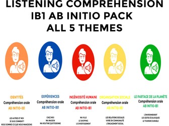 French Listening Comprehension IB1 AB Initio Pack - All 5 Themes