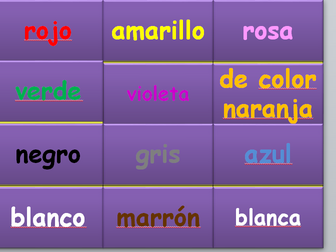 Colours in Spanish - find the treasure game.