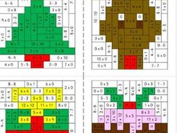 christmas maths mosaic puzzles