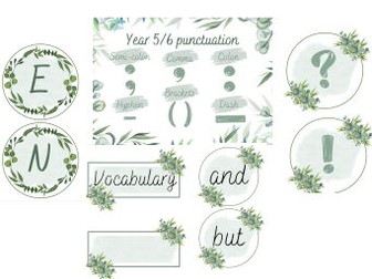 Botanical themed english/writing display - KS1 and KS2