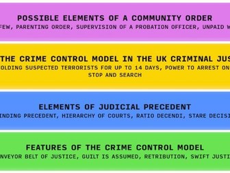 Criminology Connections Unit 4 Revision Game