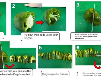 Food Technology knife skills - Bell Pepper dicing