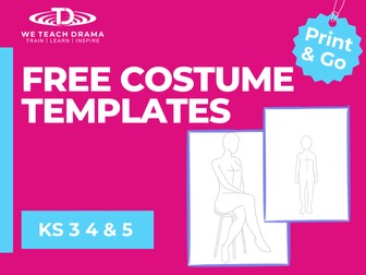 FREE Costume Design Templates | 3 Printable Drama Costume Templates KS3 KS4 KS5