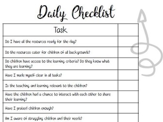 Daily Checklist