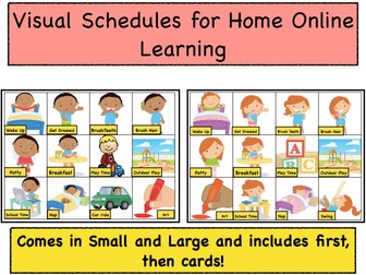 Preschool Visual Schedules for Home Online Learning
