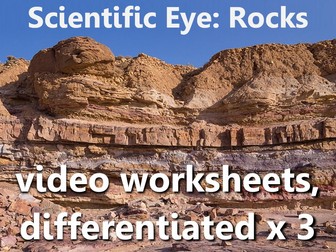 Scientific Eye: Rocks. Video questions, differentiated x3