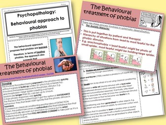 The Behavioural Approach to Phobias - Year 1 Psychopathology - AQA A level Psychology