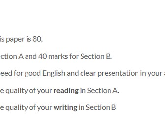 Paper 1 Explorations in creative reading and writing L1 Q1-Q5