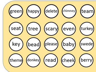 Long Vowel Alternative Spellings Connect Four