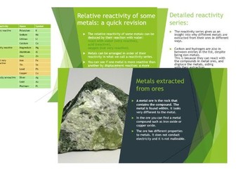 reactivity and obtaining metals (science) - editable PowerPoint presentation