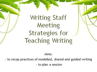 Teaching Writing Staff Meeting - Modelled, Shared and Guided Writing Strategies - Primary English