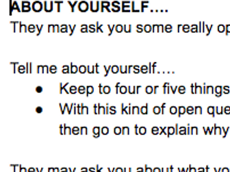 University Interview Questions - Be Prepared