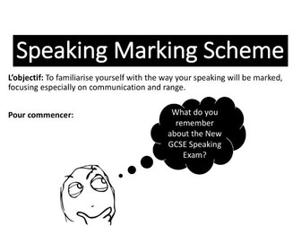 GCSE French Speaking Mark Scheme and Practice Grading