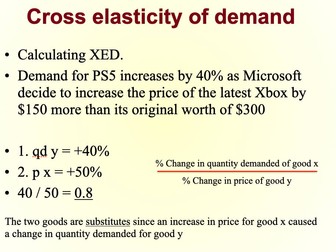 Price elasticity, income elasticity and cross elasticity of demand (A Level)