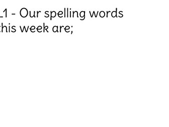 Weekly spelling lesson slides