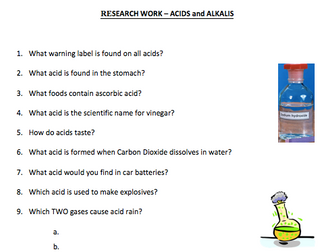 Acids and Alkalis Research and Project