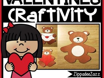 Valentine's Day Bears Paper Craft Craftivity