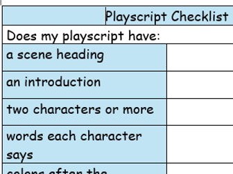 Playscript Checklist