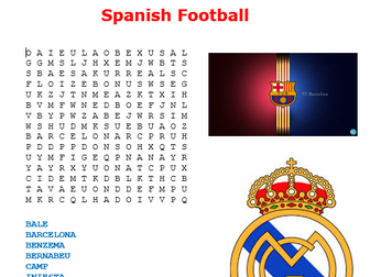 Spanish Football Word Search
