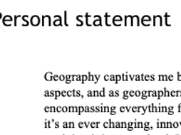 Writing a Personal Statement for a Geography Degree