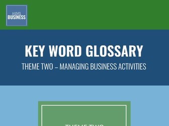 Theme Two - Managing Business Activities Blank Key Word Glossary