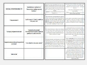 Social Responsibility cue cards- ACC