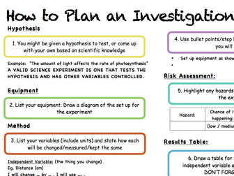 How to plan an investigation / experiment in Science